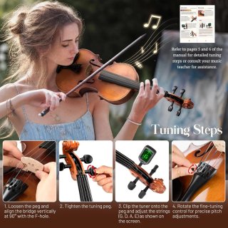 Violín CAHAYA 4/4 Madera Maciza - Set Completo