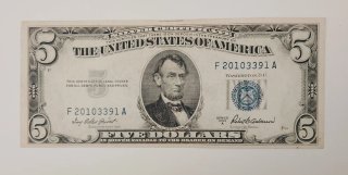 USA 5 Dollari 1953.A - Blu Seal bb+