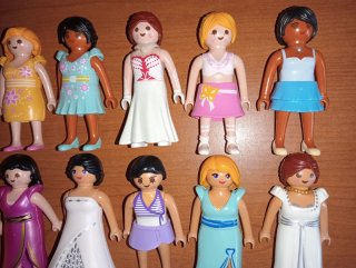 Playmobil-Lote 14 Chicas Modernas Vestidos Ciudad.