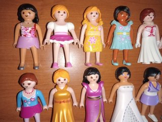 Playmobil-Lote 14 Chicas Modernas Vestidos Ciudad.