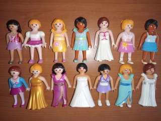 Playmobil-Lote 14 Chicas Modernas Vestidos Ciudad.