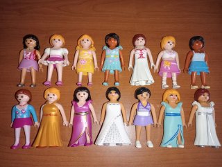 Playmobil-Lote 14 Chicas Modernas Vestidos Ciudad.