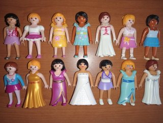 Playmobil-Lote 14 Chicas Modernas Vestidos Ciudad.