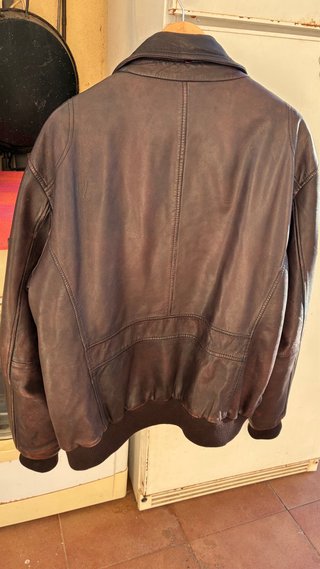 Chaqueta de cuero Milestone marrón