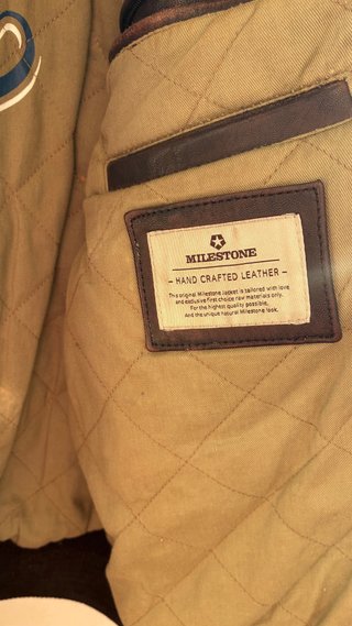 Chaqueta de cuero Milestone marrón