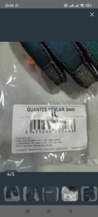 ☸️Guantes neopreno y kevlar Cressi XL