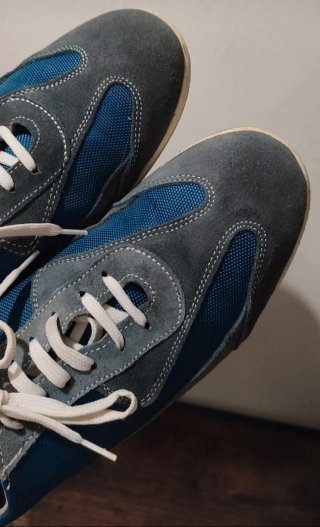 Scarpe uomo pelle blu/grigie