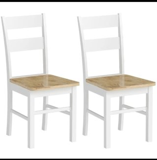 Coppia 2 Sedie Homcom sedia cucina Bianco Rovere