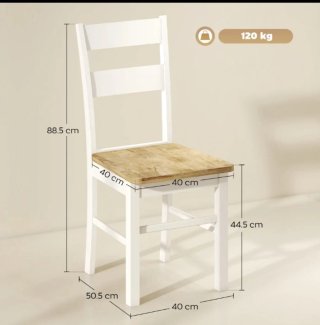 Coppia 2 Sedie Homcom sedia cucina Bianco Rovere