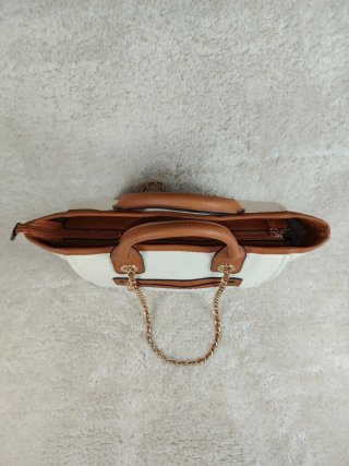 Bolso Tote Blanco y Marrón