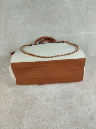 Bolso Tote Blanco y Marrón