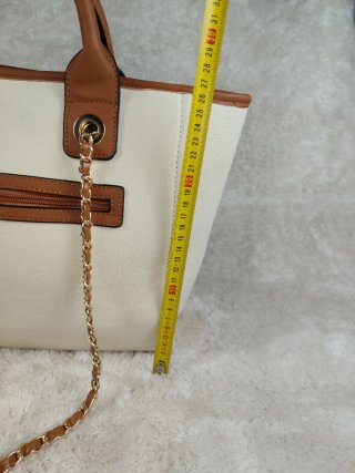 Bolso Tote Blanco y Marrón