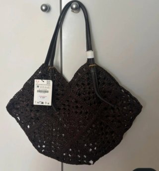 Bolso Zara Crochet Marrón