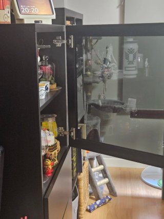 Vitrina de salón madera y cristal