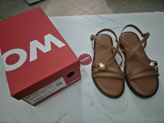 Sandalias Wonders Marrones y Doradas de piel