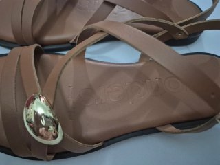 Sandalias Wonders Marrones y Doradas de piel