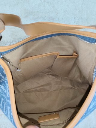 Bolso gran capacidad lujo Elegante azul/camel