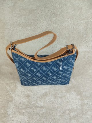 Bolso gran capacidad lujo Elegante azul/camel