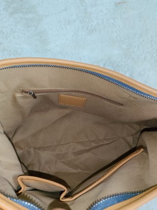 Bolso gran capacidad lujo Elegante azul/camel