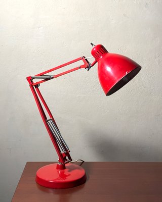 Lampada Luxo L-1 anni '70 rossa