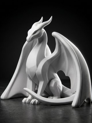 Statua drago minimalista 3D