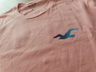 Camiseta Hollister manga larga rosa