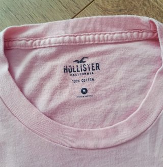Camiseta Hollister manga larga rosa