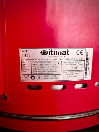 Horno Eléctrico Redondo Rojo