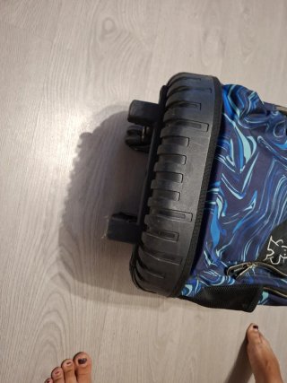 Mochila escolar con ruedas azul