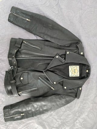 Chaqueta de cuero OAK clásica negra