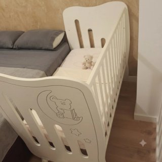 Cuna Trama diseño osito y luna