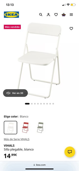 Sillas plegables IKEA blancas