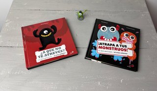 Pack 2 libros monstruos tactiles +1muñeco Monstruo