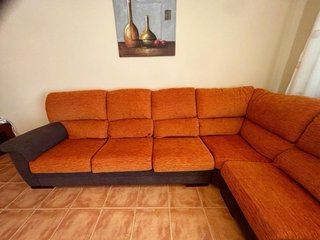 Sofá esquinero tela resistente 2,35x2,95x0,8