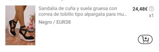 Sandalias cuña esparto negras