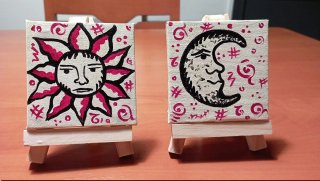 Mini lienzos decorativos sol y luna