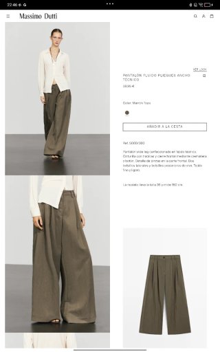 Pantalón Massimo Dutti Verde Oliva 34
