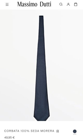 Corbata Seda Massimo Dutti Negra/Azul