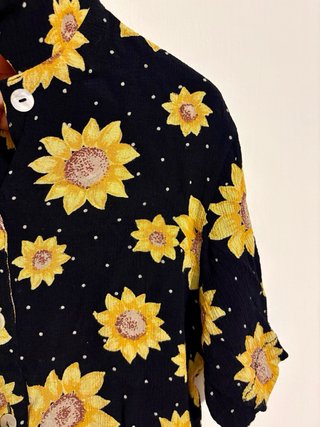 Camicia vintage girasoli manica corta