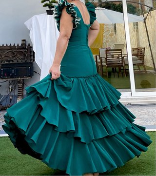Traje de Flamenca Verde Talla 38