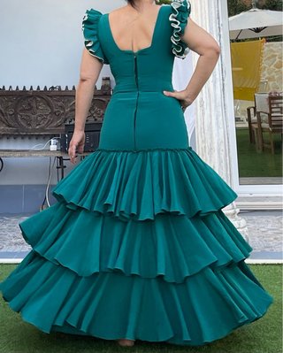 Traje de Flamenca Verde Talla 38