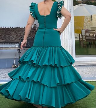 Traje de Flamenca Verde Talla 38