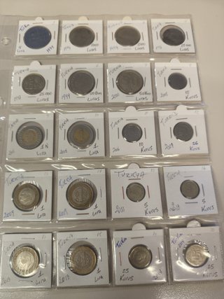 Lote monedas Turquía 10, 25, 50 Kurus