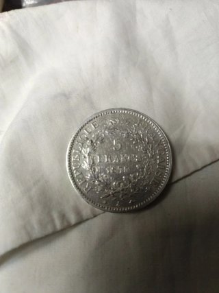 Moneda 5 Francos Plata Francia 1875
