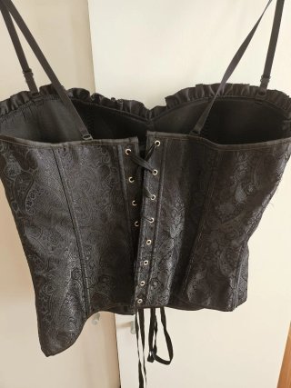 Corsé brocado gótico negro