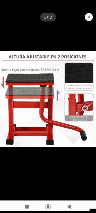 Caballete Elevador para Moto Rojo
