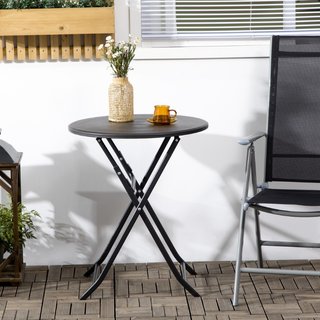 Mesa de jardín redonda, plegable para dos personas