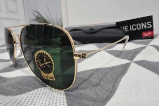 Ray-Ban Aviator Dorado Lentes Verdes Talla 61