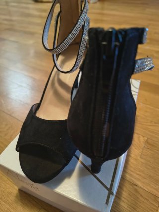 Tacco 8cm Scarpe con tacco nero con strass