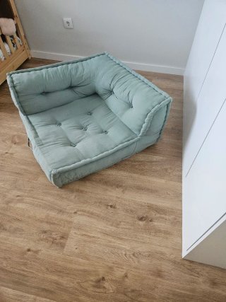 Sofá modular Dhel verde em tecido